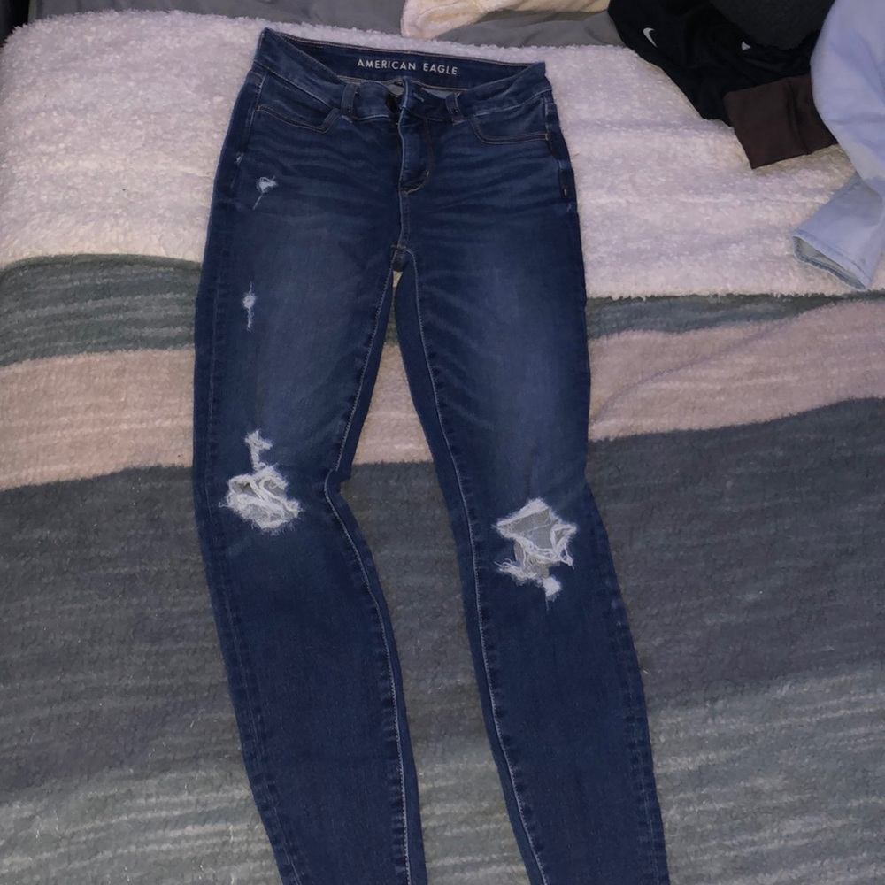 american eagle jeans-barley worn